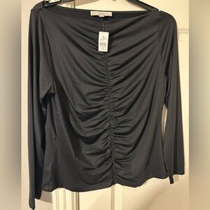 Loft Xxl Black Ruched Top